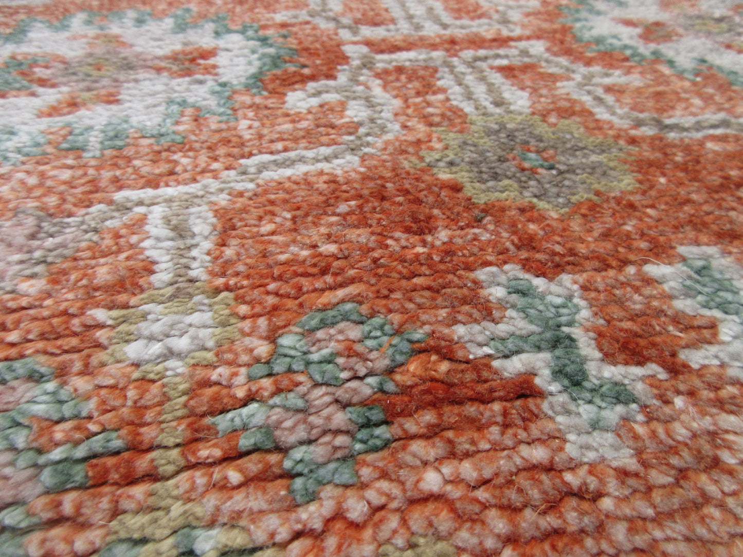 Rust/ Ivory Silk Runner Rug 9.9X2.6 Feet Hand Knotted Area Rug Home Decor